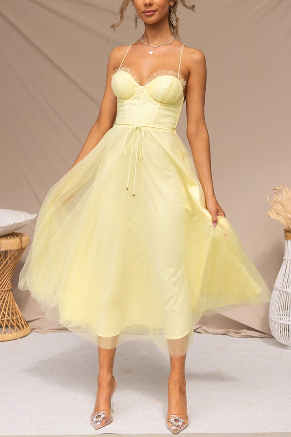 Robe longue de soirée à bretelles en mousseline de soie de princesse moderne