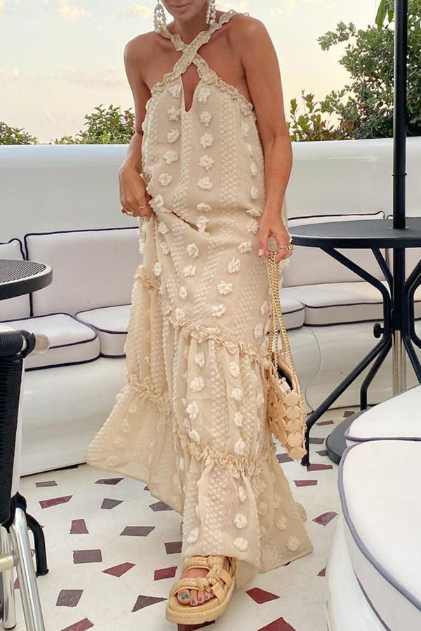 Robe gâteau fleurie tridimensionnelle
