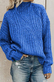 Turtleneck Twist Knit Top Sweater