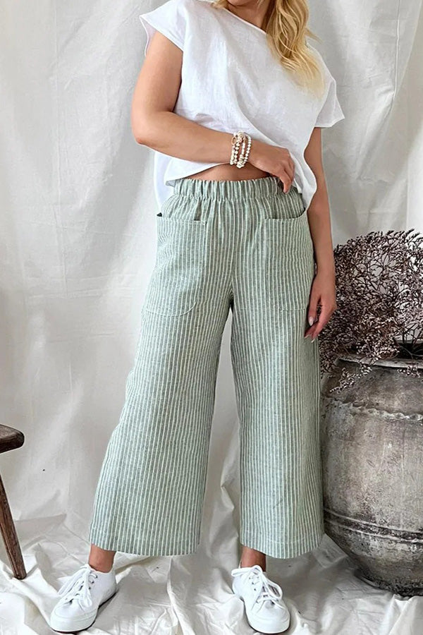 Cotton Linen Loose Fashion Casual Straight Leg Pants Women's Clothes