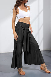 Bandage Casual Women's Wide Leg Pants