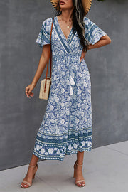 Spring/Summer V-Neck Tie Boho Dress