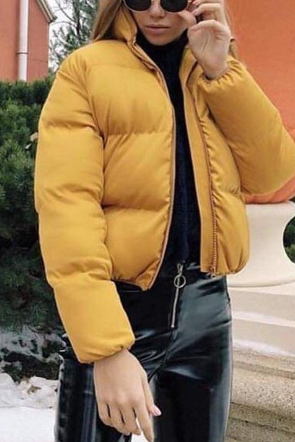 solid color short down jacket