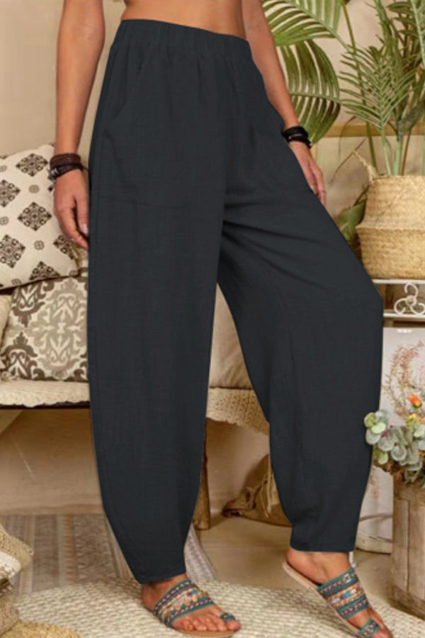 Women's Pure Color Casual Cotton Pants