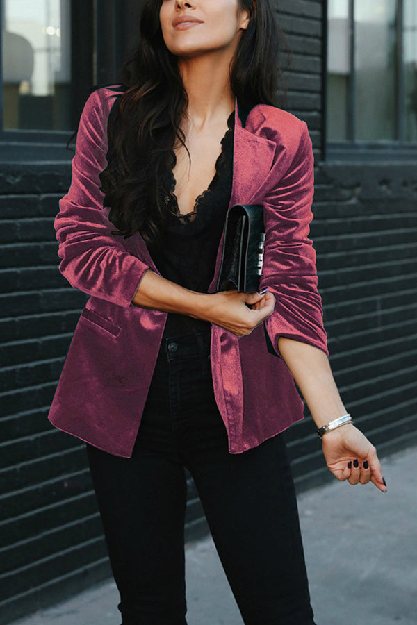 Chic Influencer Velvet Blazer