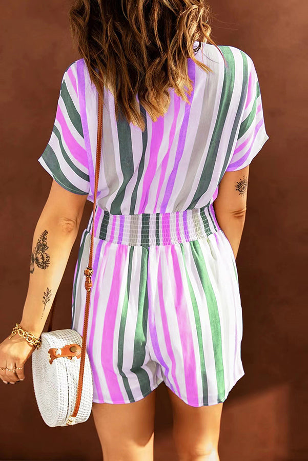 Love for A Lifetime Striped Button Romper