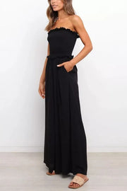 Love Out Loud Smocked Off Shoulder Jumpsuit