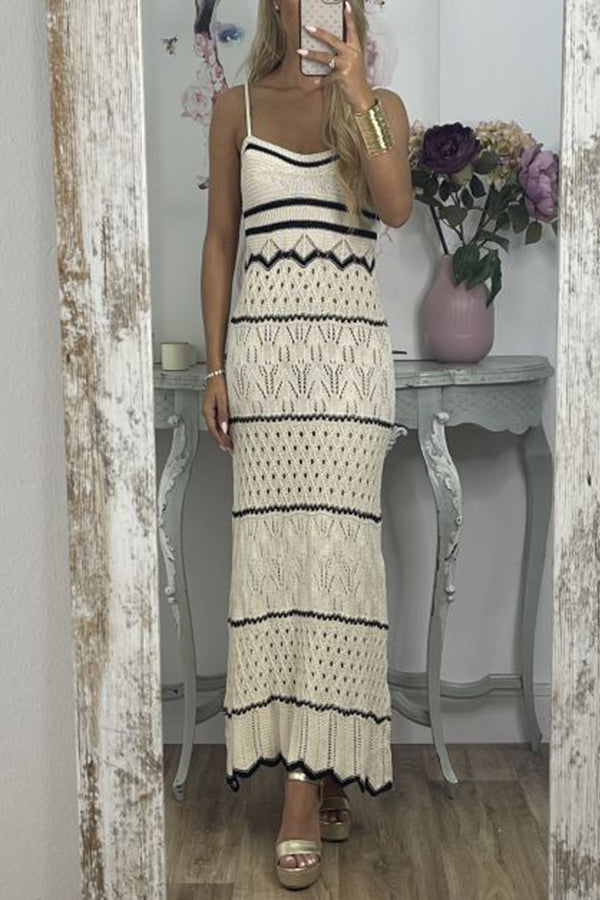 Robe nuisette noire à motifs géométriques 
