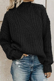 Turtleneck Twist Knit Top Sweater