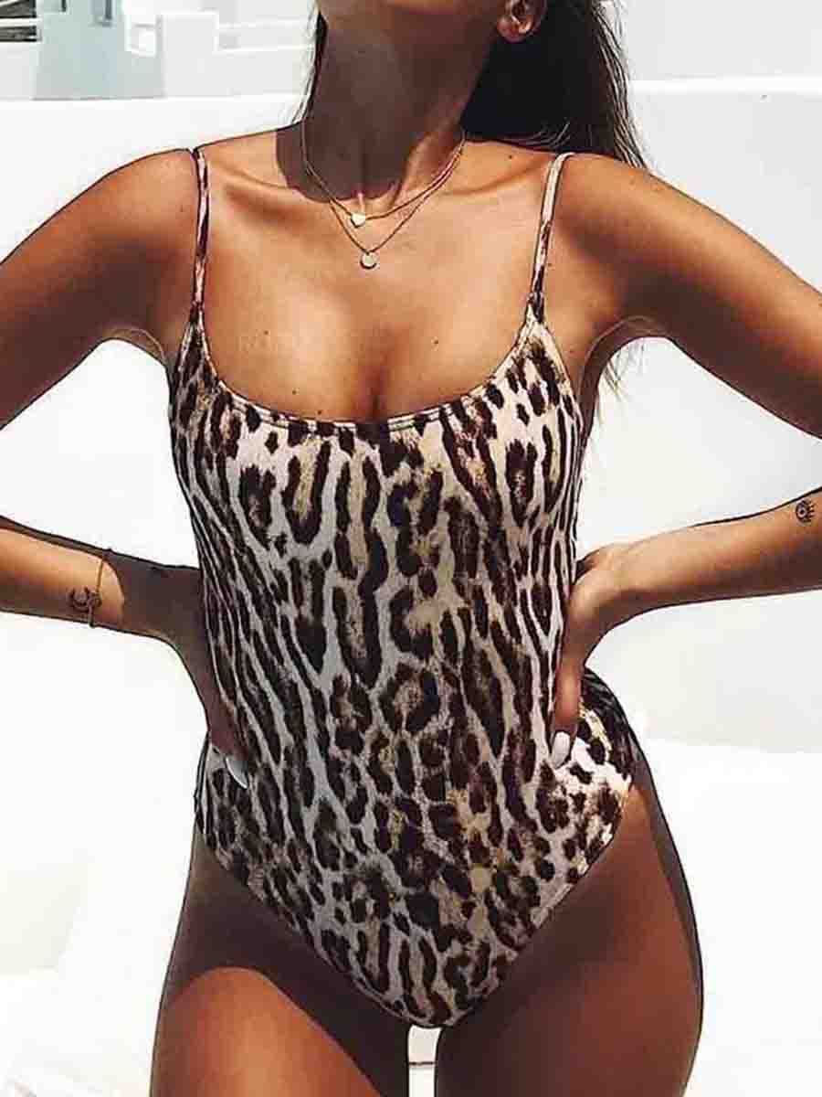 Snake Print One-piece Swimsuit (3 Colors)