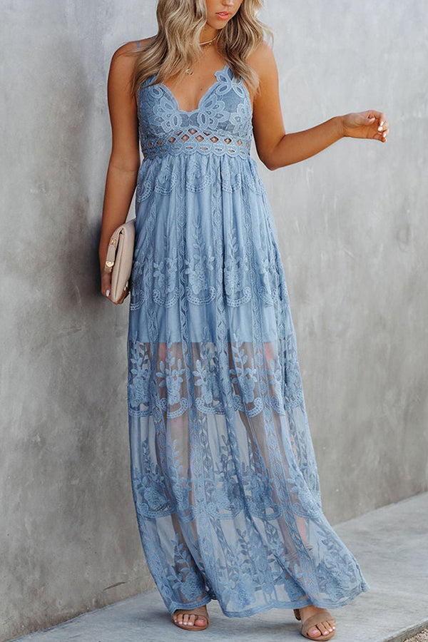 Robe à franges et bretelles à col en V de couleur unie