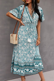 Spring/Summer V-Neck Tie Boho Dress