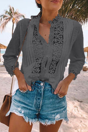 Perfect Light and Airy Feel Lace Detail Top