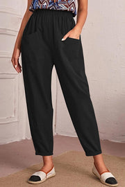 Corduroy Pants with Elastic Waistband