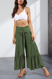 Bandage Casual Women's Wide Leg Pants