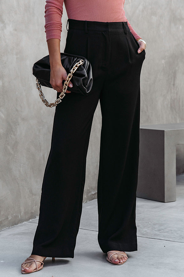 POCKETED WIDE LEG PANTS