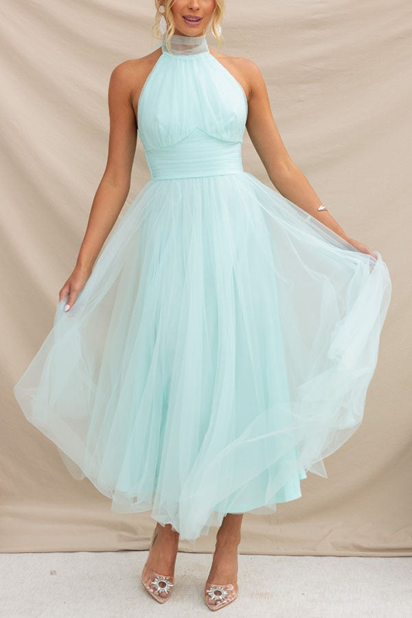 Robe longue dos nu en tulle froncé Fairy Vibes