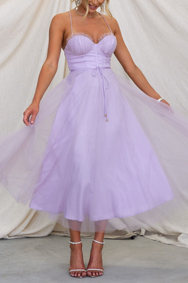 Robe longue de soirée à bretelles en mousseline de soie de princesse moderne