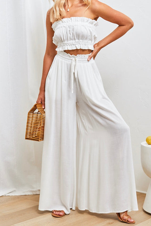 Solid Color Lightweight Flowy Wide Leg Pants