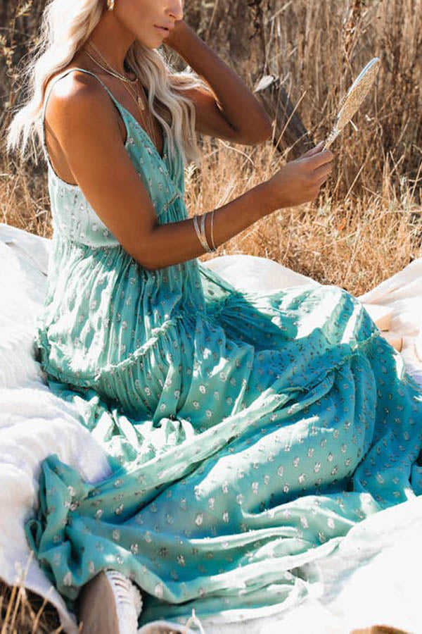 Robe longue à volants ajustable