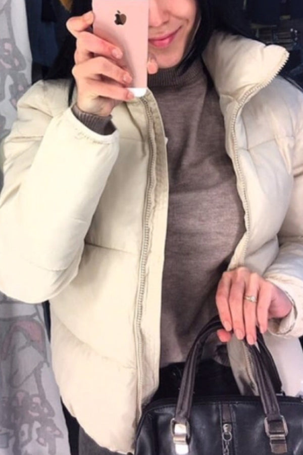 solid color short down jacket