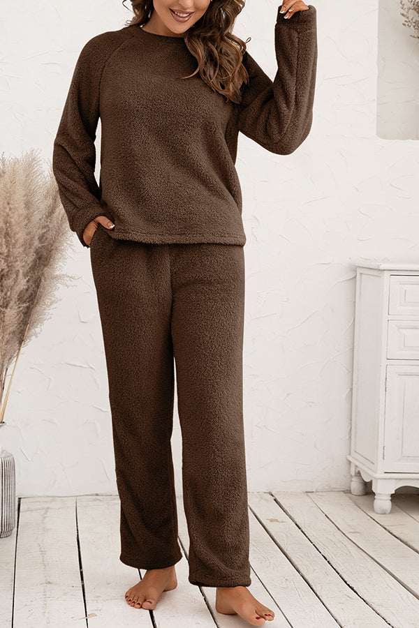 Two-piece double-sided plush set for home clothes