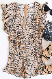 Soul Art Ruffle Animal Print Romper