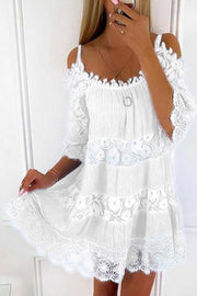 Off Shoulder Lace Sling Loose Dress