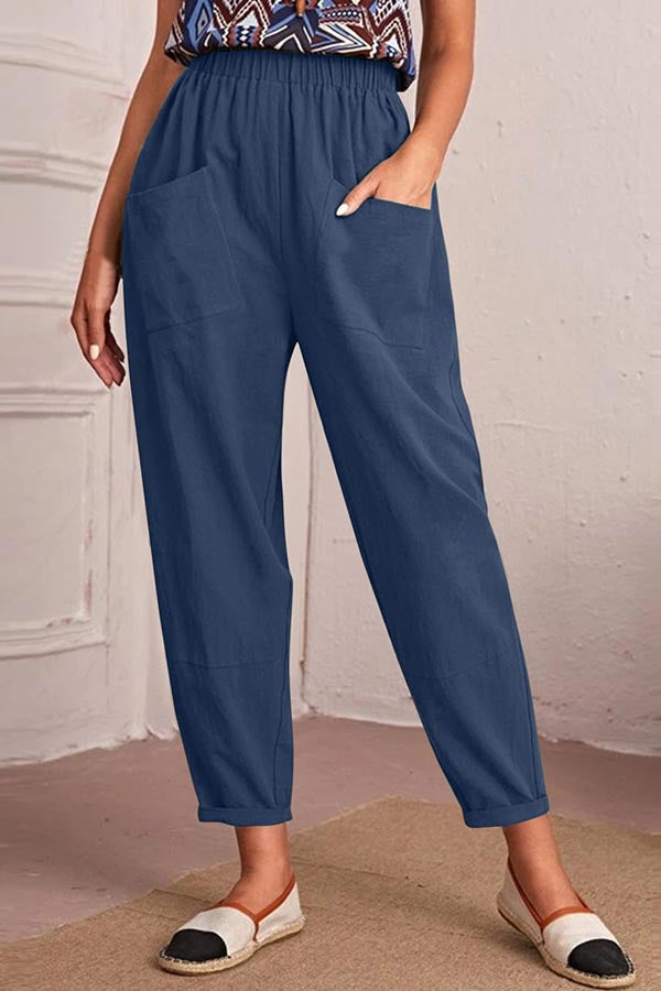 Corduroy Pants with Elastic Waistband