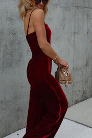 Velvet Wide Leg Jumpsuit