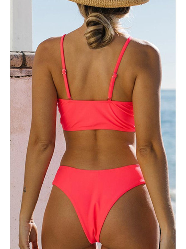 Fluorescent Color V-Neck Bikini