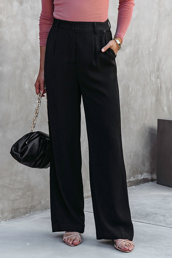 POCKETED WIDE LEG PANTS