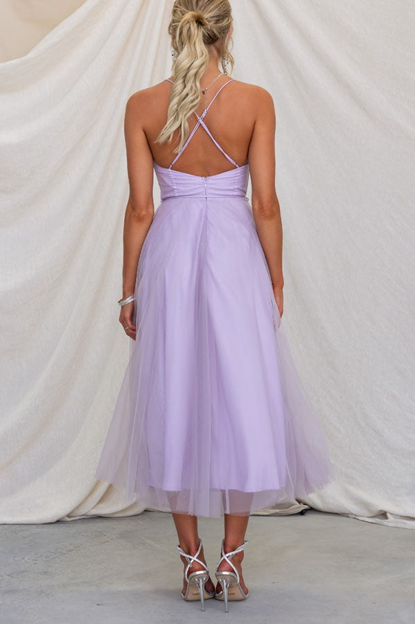 Robe longue de soirée à bretelles en mousseline de soie de princesse moderne