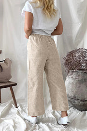 Cotton Linen Loose Fashion Casual Straight Leg Pants Women's Clothes