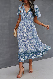 Spring/Summer V-Neck Tie Boho Dress