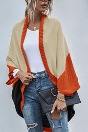 Color Block Shawl Color Block Knit Cardigan