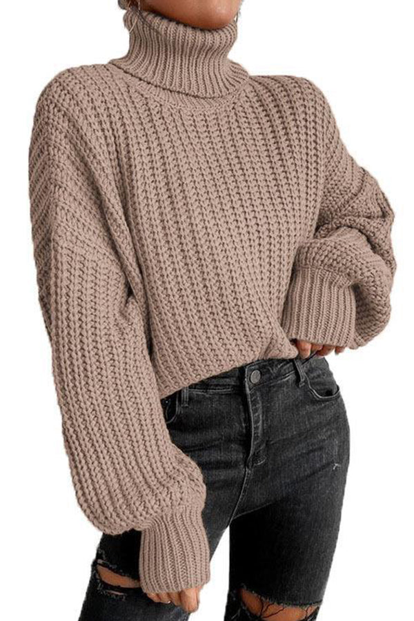 Fashion Dropped Shoulder Long Sleeve Knit Loose Sweater