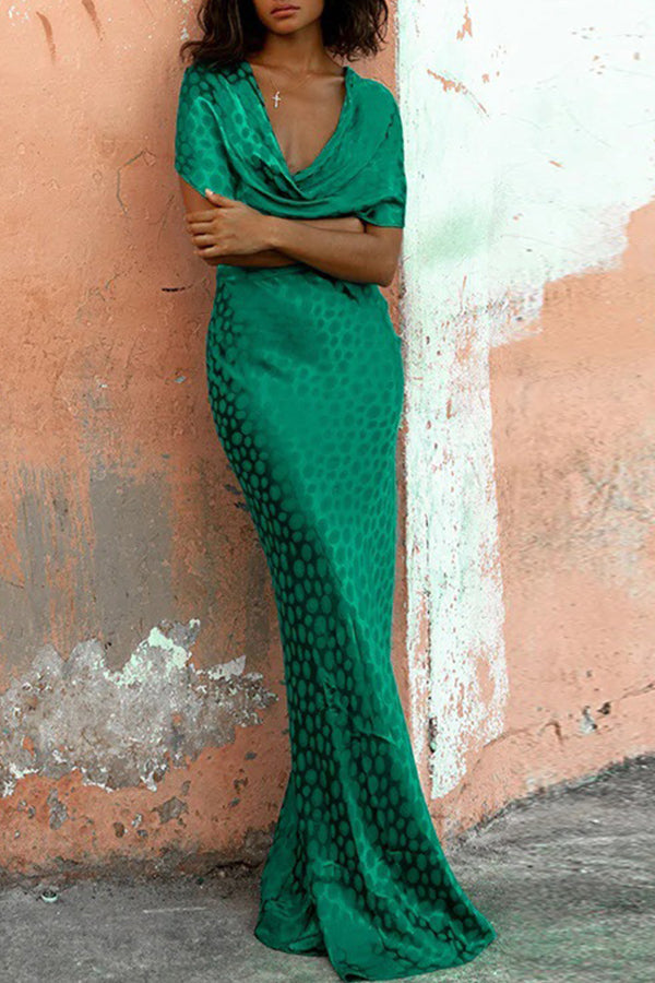 slim fit package hip dress polka dot long skirt