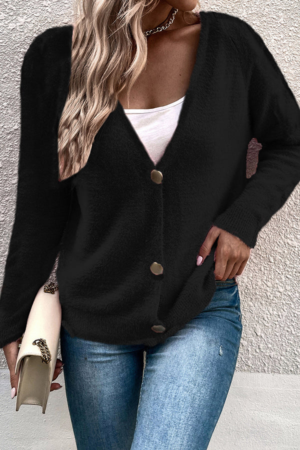 Simple Breasted Cardigan Sweater