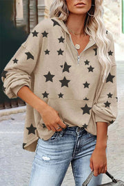 Women's V-neck Star Sweatshirt