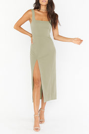 Elegant French high-end dress with sling slits