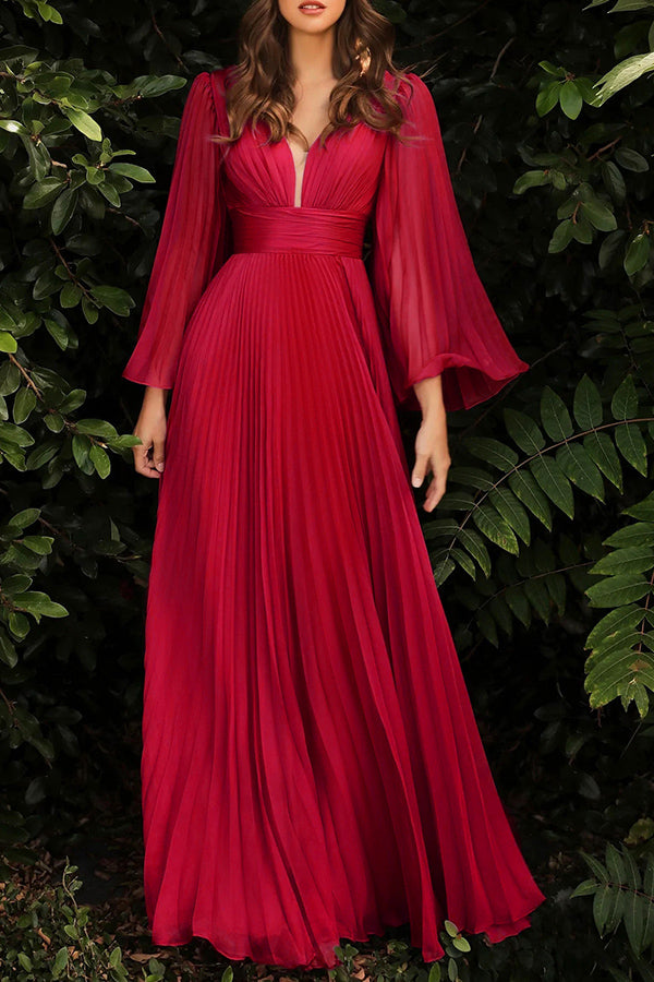 Sexy Deep V Long Sleeve Slim Fit Dress