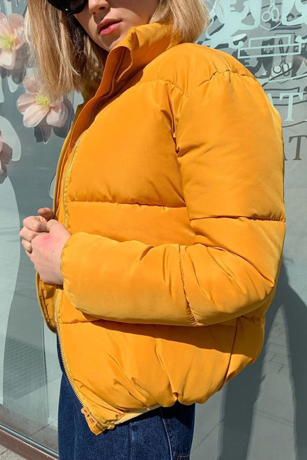 solid color short down jacket