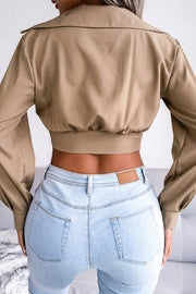 Sexy Lapel Knotted Crop Top