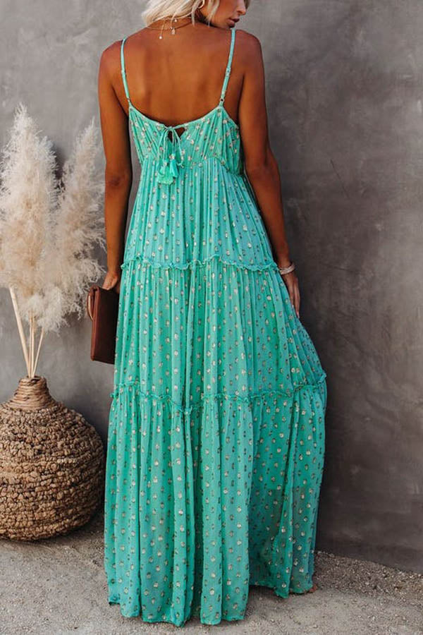 Adjustable Tiered Maxi Dress