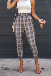 POCKETED PLAID PANTS