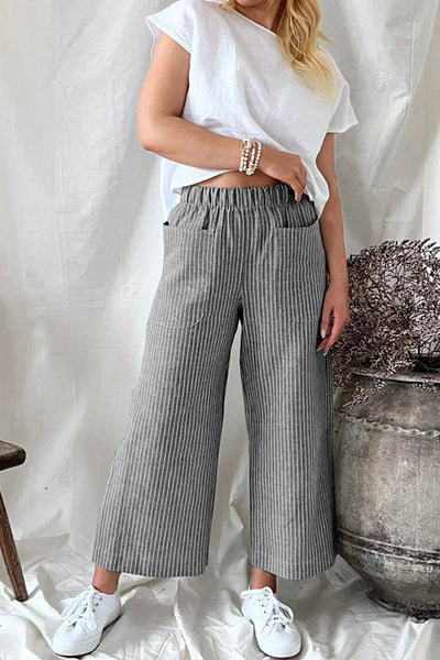 Cotton Linen Loose Fashion Casual Straight Leg Pants Women's Clothes