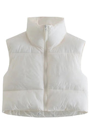 padded vest zipper stand collar vest