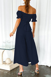 Pour Another One Satin Off Shoulder Jumpsuit