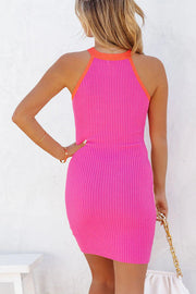 Ribbed Colorblock Bodycon Knit Dress